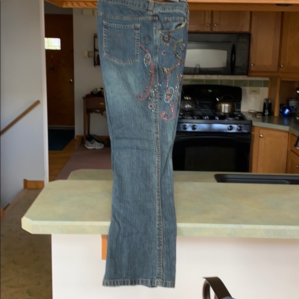 Beaded jeans.